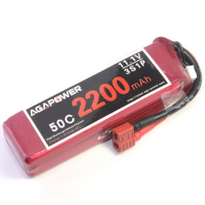 Аккумулятор AGA POWER Li-Po 2200mAh 11.1V 3S 50C Softcase 26x34x105мм T-Plug